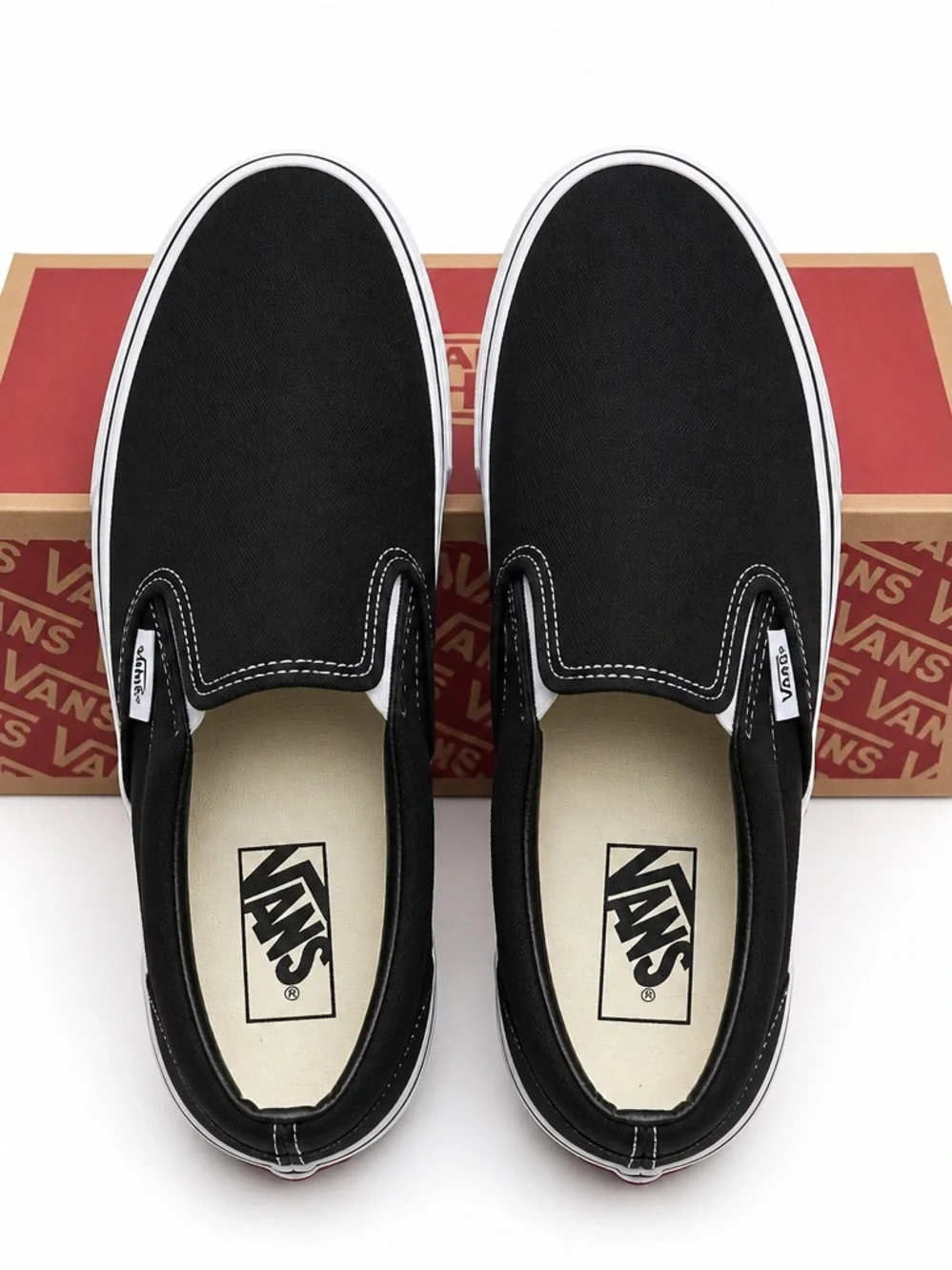 Vans Classic Slip-On Loafers - Black & White